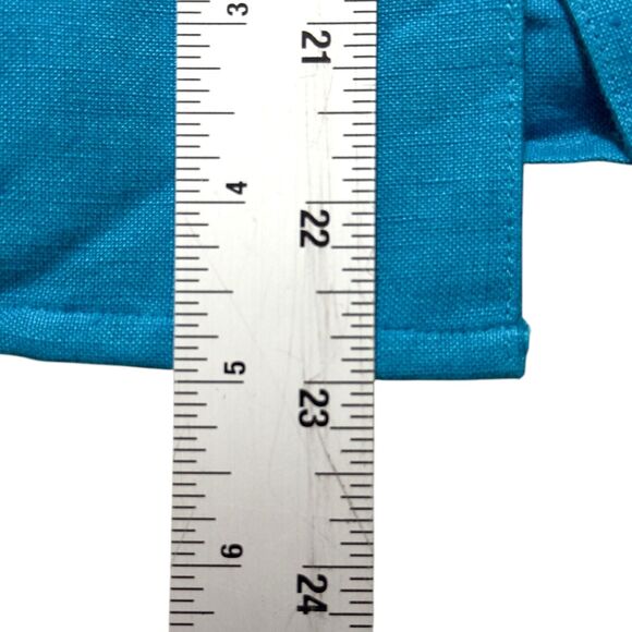 Lane Bryant Shirt Women's 18/20 Turquoise Long Sleeve Point Collar Button-Up Top - Picture 7 of 8
